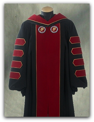 Custom designed presidential robe for Thomas College designed by University Cap & Gown
