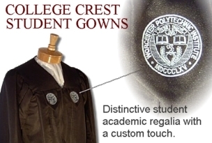 College and University Crested Graduation Gowns